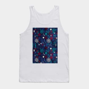 Elements - a watercolor pattern in red, cream & navy blue Tank Top